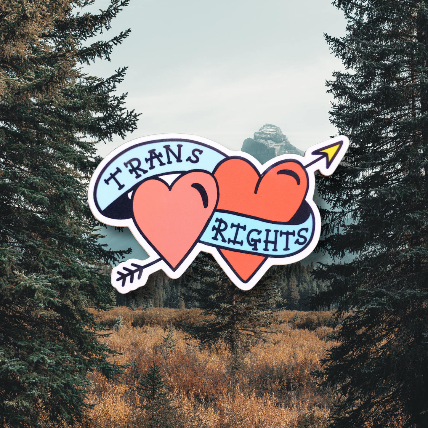 Trans Rights Hearts Sticker