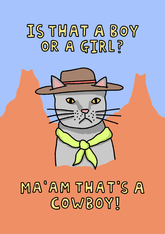 Cowboy Cat Print